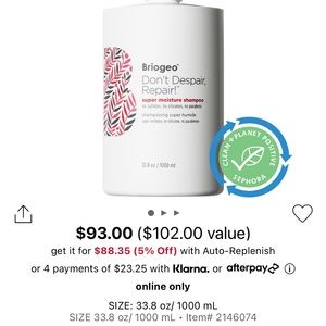 Unopened Briogeo shampoo